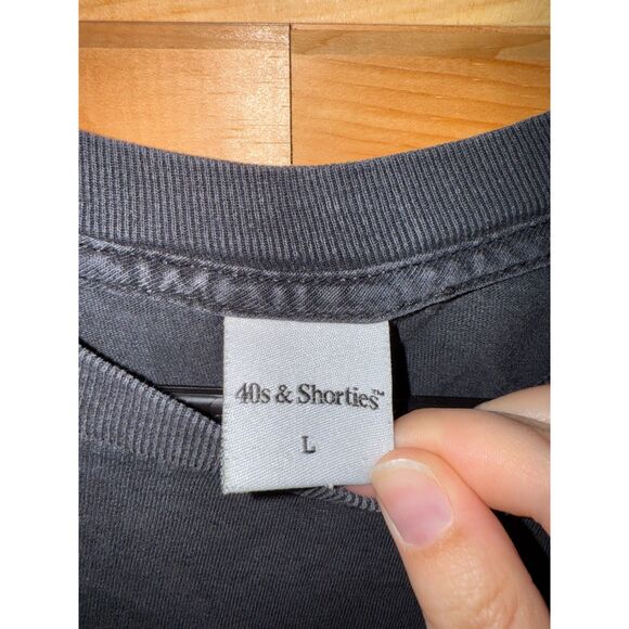 Men's Faded Black "40s & Shorties" Rainbow Graphic Tee/T-Shirt - Picture 5 of 5